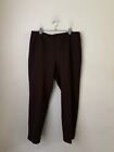 Chicos Womens Pants 2.5 Sz 14 Brown Ponte Pull On Tapered Leg Stretch Career