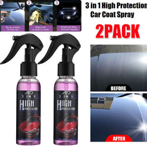 2x 100ML 3 in 1 High Protection Quick Car Coat Ceramic Coating Spray Hydrophobic