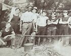 Antique Cabinet Card Unusual Camp T Latter on Shirts Military? Boy Scouts?