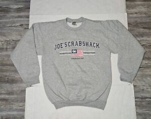 Vintage Gray American Tradition Joes Crab Shack Pullover Sweatshirt Adult Size S