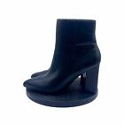 Madden Girl Black Finlee Bootie PU Leather Pointed Toe Block Heel Ankle 9