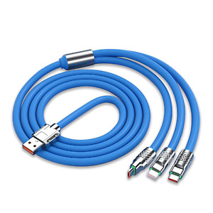Chubby Thick Cable Multi Charging Cable 3-In-1 Charging Cable with Light USB Cab
