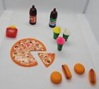 Miniature Doll House Food Accessory Lot Barbie Size Pizza, Burger, Hotdog, Soda