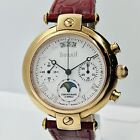 Buran Men's Poljot Chronograph Moonphase Rose Gold Russian Watch 31679 Sapphire
