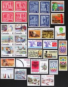 CANADA Postage Stamps, 1974 Year Set collection, 34 different Mint NH, See scans