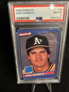 PSA 8 1986 DONRUSS RATED ROOKIE JOSE CANSECO RC QTY