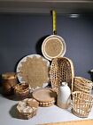 Shabby Chic & Boho Decor Lot # Salt Timer Coasters, cup holders & more #2650L116