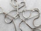 14k Solid White Gold Italy Box Chain Link Necklace 18