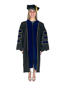 Cappe Diem Doctoral Gowns with Gold Piping and Tam Deluxe Package