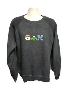 Vtg IBM Paul Rand Eye Bee M Reebus Adult Large Gray Crew Neck Sweatshirt
