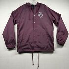 Pink Dolphin Jacket Mens L Rain Button Up Anorak Hooded Lined Water Resistant