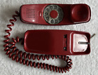 Vintage Bell System Western Electric Red Rotary Dial Trimline Desk Phone 1970s