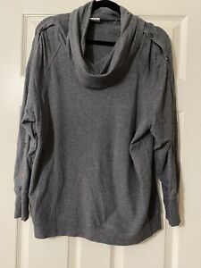 CAbi Cowl Neck Snap Sleeve Pullover Sweatshirt Size Small Style 3871