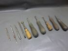 10 VINTAGE LEATHER / WOOD WORKING TOOL - 10 PIECES - AS FOUND