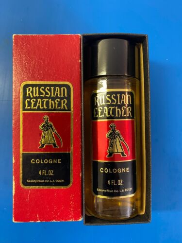 NOS Vintage Russian Leather Cologne 4.0 oz by Saxony
