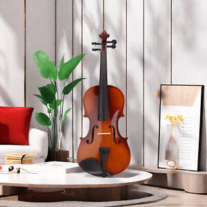 4/4 Full Size Natural Acoustic Violin & Fiddle, Case, Bow & Rosin For Beginner