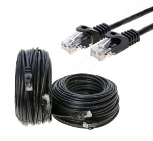 CAT5 Ethernet Patch Cable RJ-45 Internet Cord Black 25FT - 200FT Multi-Pack LOT