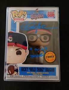 Charlie Sheen Signed Ricky The Wild Thing Vaughn Chase Funko w Inscription!!