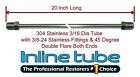 3/16 Brake Line 20 Inch Stainless Steel 3/8-24 Tube Nuts 45 Degree Double Flare