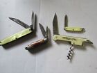 lot of 4 vintage pocket knives, Hammer Brand, Colonial, USA