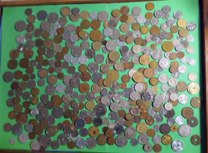 Huge Lot of 300+ Old Foreign World International Coins Unsearched over 3-LB