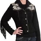 Scully Embroidered Fringe Suede Jacket size XXL