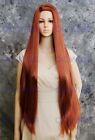 Extra Long Flat Straight Middle Part Skintop Full Wig Red Auburn EVBS 130