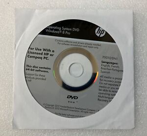 ~ New HP Windows 8 Pro 64-bit Reinstallation DVD 4 Languages (No Key)