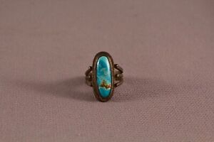 Old Pawn Navajo Indian Turquoise Ring Size 3 1/4