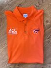 Vintage Virginia Tech Hokies 2004 ACC Champion Mens Orange Polo Shirt Large