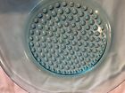 blue hobnail  glass dish plate Preowned