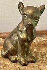 Solid Brass Sitting Chihuahua - 2 Inches Tall. Taiwan