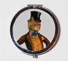 New ListingVictorian Cat in Top Hat Compact Mirror Make Up Pocket Mirror Cosmetics