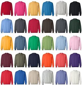 Gildan 18000 Heavy Blend™ Adult Crewneck Sweatshirt Pullover Jumper Fleece S-5XL
