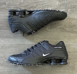 RARE Nike Shox NZ Triple Black Mens Running Shoes Leather 501524-091 Size 10