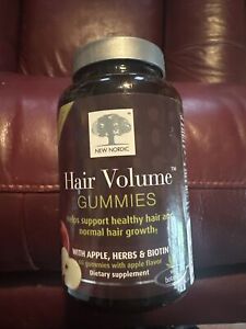 New Nordic Hair Volume Apple Herbs Biotin Flavour 60Ct Gummies Vegan Exp 06/24