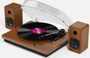 Vinyl Turntable Record Player with Built-in Bluetooth Receiver &2 Stereo Speaker