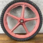 Old School BMX Skyway Tuff Wheel 1 Front Mag Red Wheel OG 1980s Vintage Tire 80s
