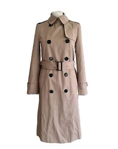 Massimo Dutti Womens Beige Belted Trench Coat. Size XS / UK 6-8.