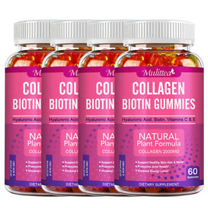 Collagen Biotin Vitamin C & E Gummies for Hair, Skin & Nails, Dietary Supplement