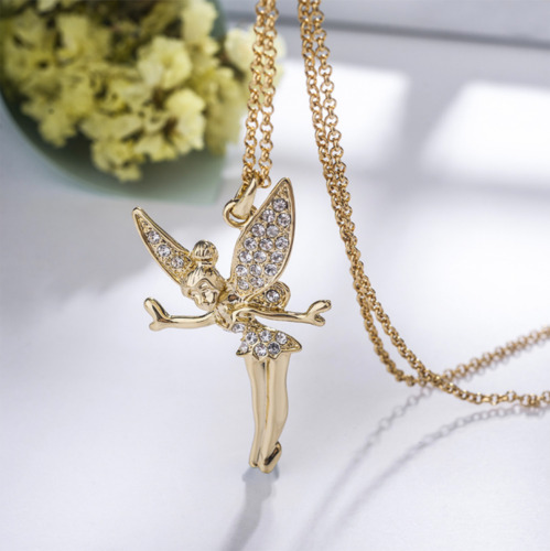 Disney Tinkerbell Fairy Wings Swarovski Elements Cubic Zirconia Crystal Necklace