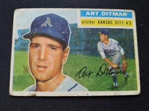 1956 Topps Baseball Card # 258 Art Ditmar - Kansas City Athletics (VG)