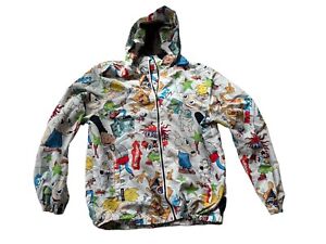 Nickelodeon Members Only Windbreaker Hooded Jacket Multicolor Size M Unisex