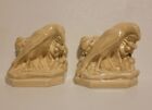 ROOKWOOD POTTERY 2275 RAVEN POE BOOKENDS CREAMY BEIGE? 🔥🔥
