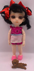 BJD Mini 6” Girl Doll 1/8 Black Hair Small Unknown Brand Ball Jointed Plastic H