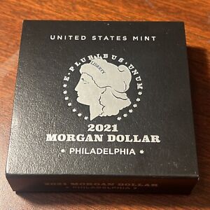 2021 P Morgan Silver Dollar Philadelphia Mint Encapsulated in Box with COA
