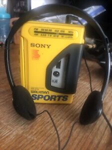New ListingSony Yellow Sports Walkman WM-AF54Cassette Tape Player Tested Please Read