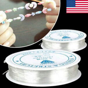 2Pcs Clear Crystal Elastic Beading Cord String Thread For Necklace Bracelet _US