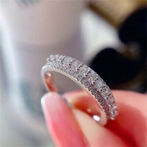 925 Silver Women Ring Romantic Cubic Zircon Jewelry Wedding Sz 6-10