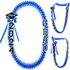 New ListingGrad Leis Class of 2024 Graduation Ribbon Double Braided Necklace Handmade Congr